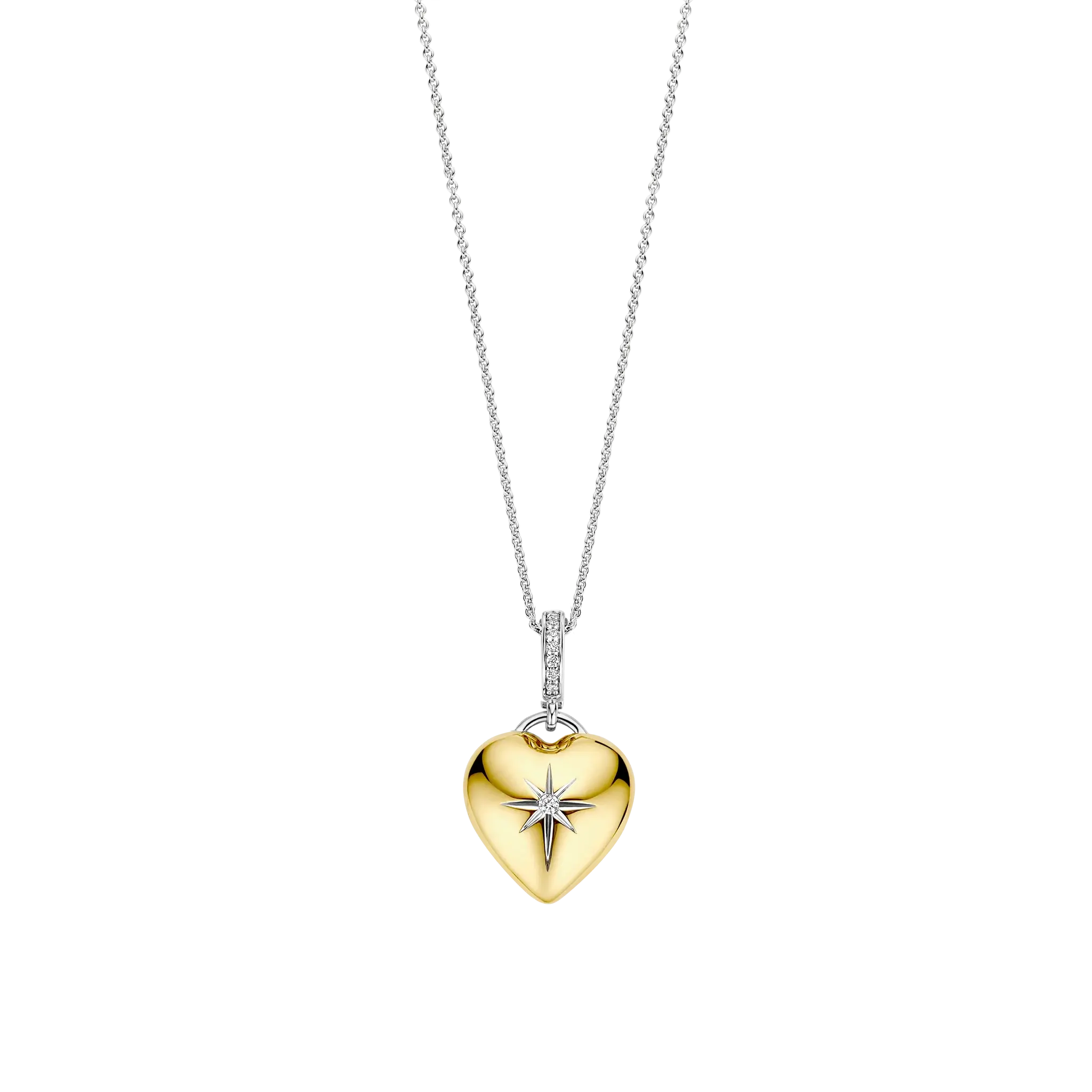 Collier Argent Plq or cz