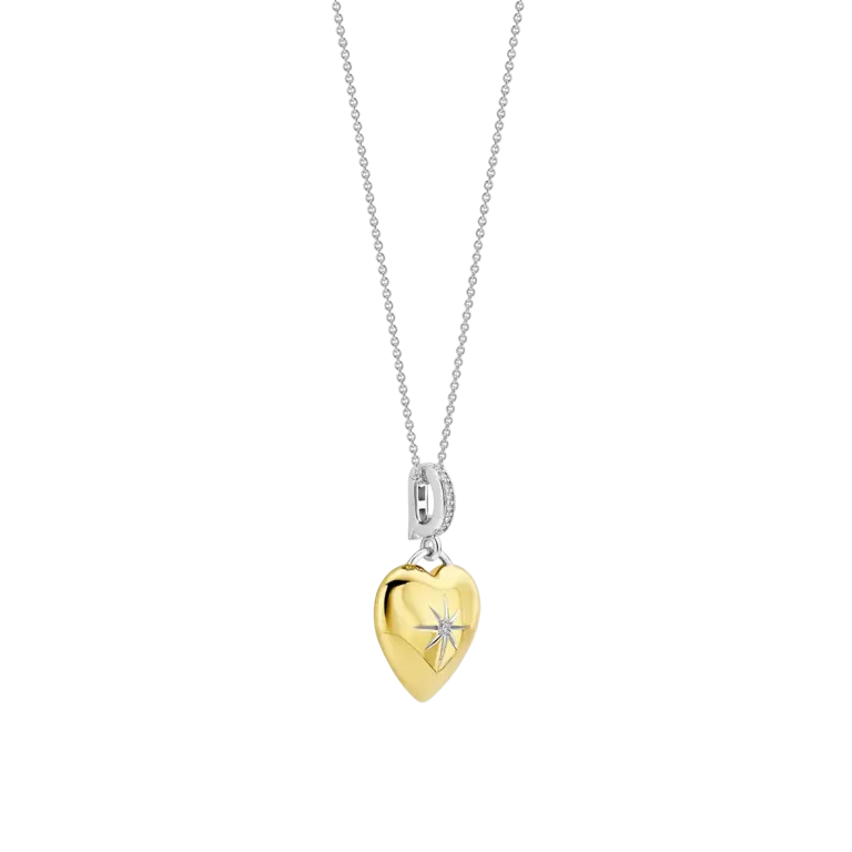 Ti Sento Milano Collier Coeur Argent Plaqué Or CZ