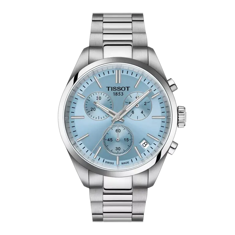 Tissot Montre PR100 Acier fond Bleu Chrono 40mm