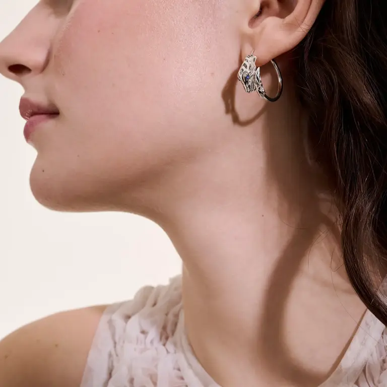 John Hardy Boucles d'oreilles Naga Saphir bleu