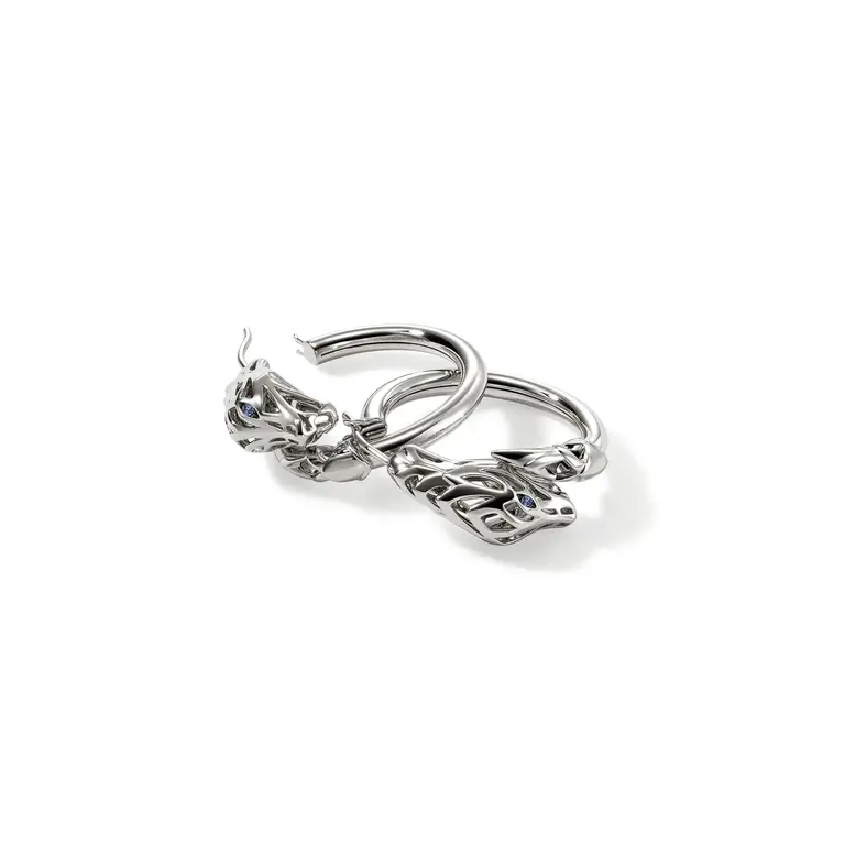 John Hardy Boucles d'oreilles Naga Saphir bleu
