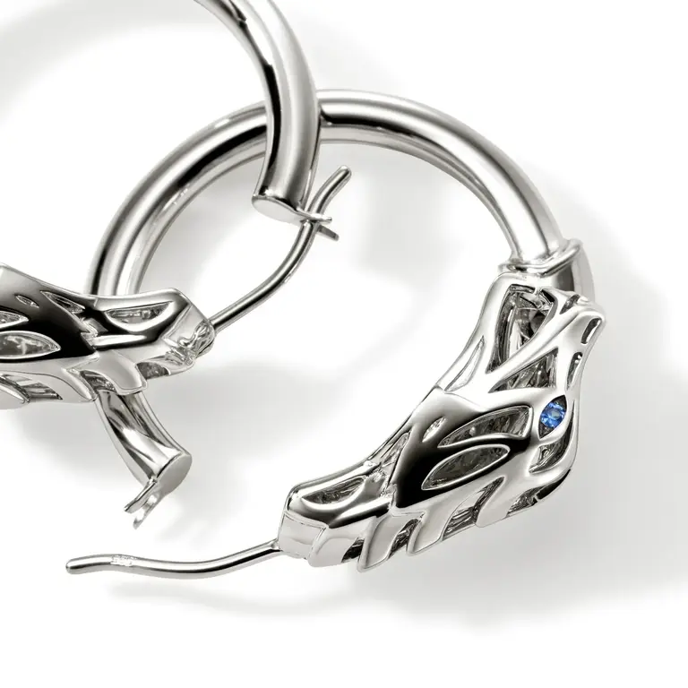 John Hardy Boucles d'oreilles Naga Saphir bleu