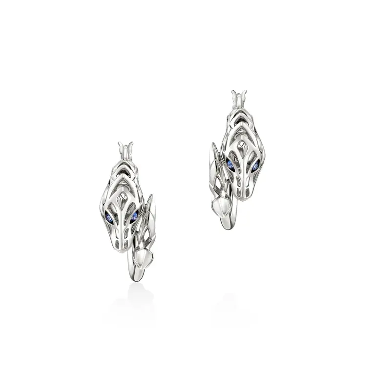 John Hardy Boucles d'oreilles Naga Saphir bleu