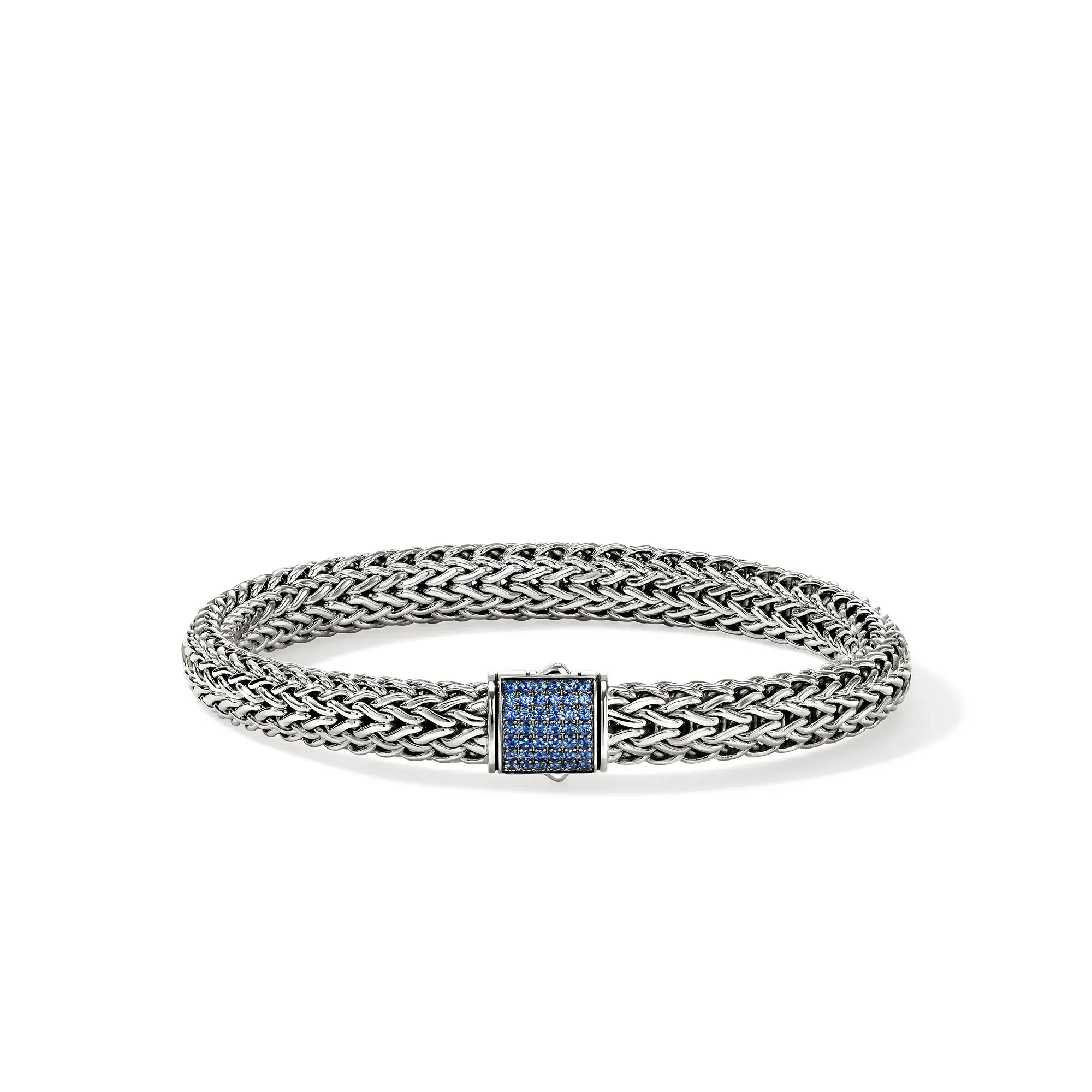 Bracelet argent icon saphir bleu M
