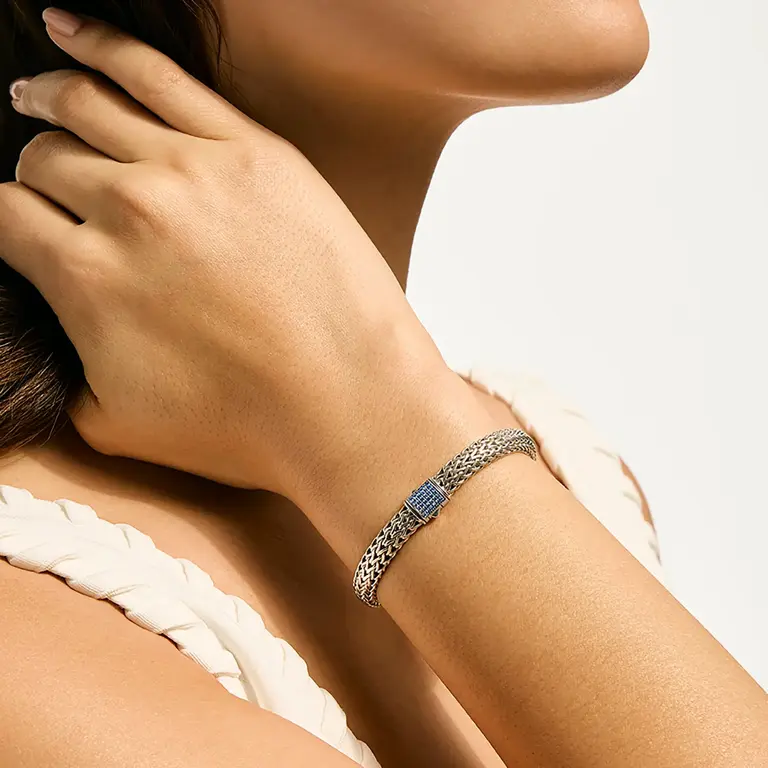 John Hardy Bracelet argent icon saphir bleu