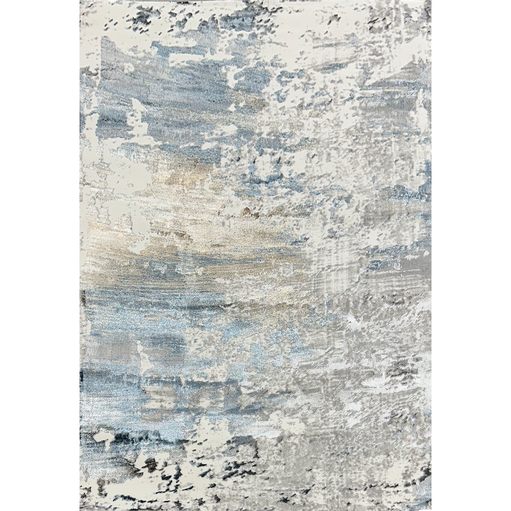 Antlanta Antlanta Collection Modern Abstract Area Rug - Blue Grey & Beige 04893A