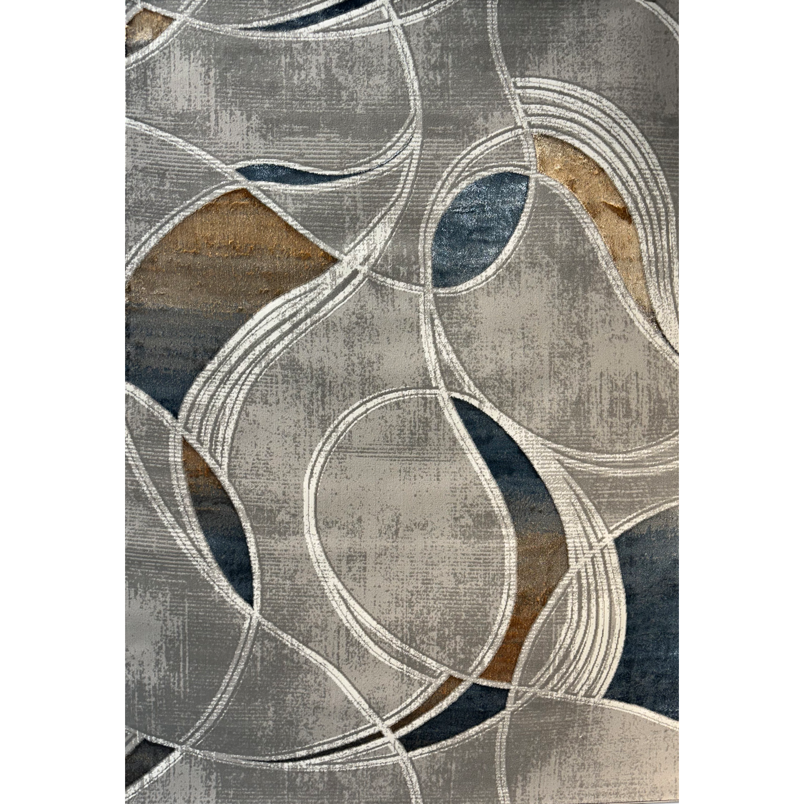 Antlanta Antlanta Collection Geometric Style Modern Area Rug - Blue Grey & Beige 04690A