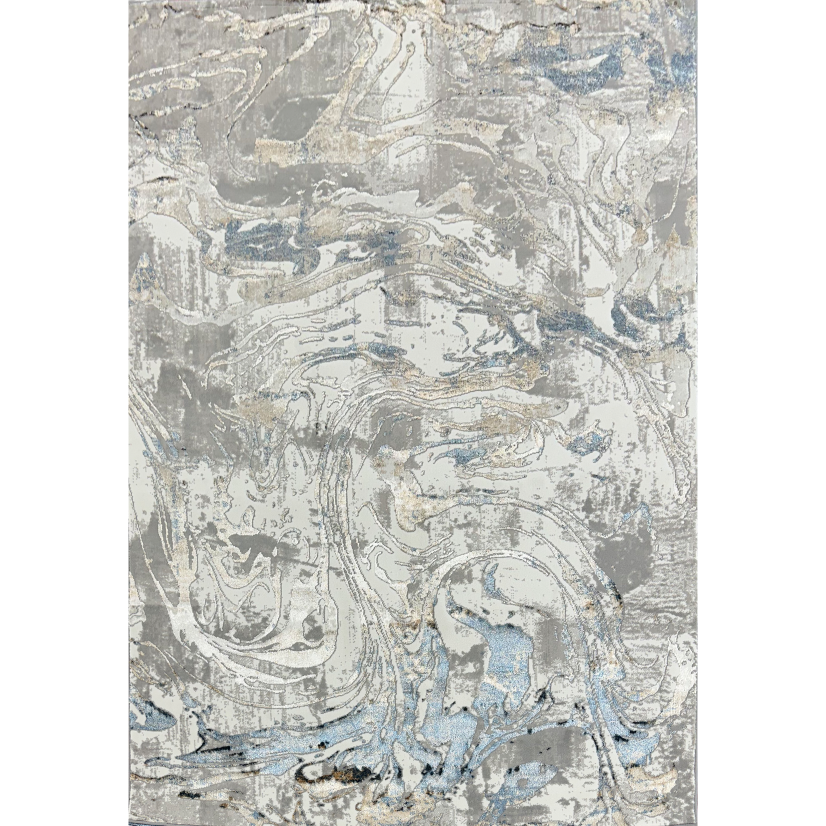 Antlanta Antlanta Collection Modern Abstract Area Rug - Blue Beige Grey 04325A