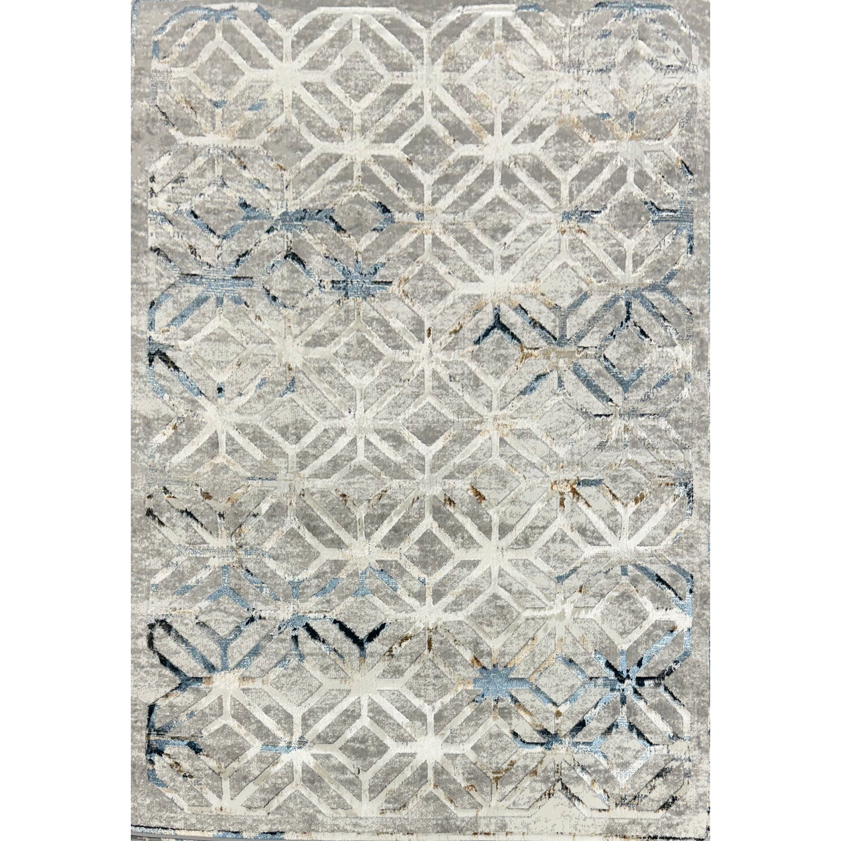 Antlanta Antlanta Collection Geometric Area Rug - Blue Grey & Beige 04321A