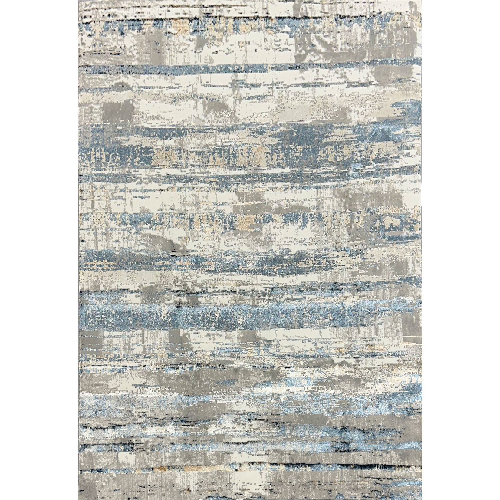 Antlanta Antlanta Collection Modern Abstract Area Rug - Blue Beige & Grey 04316