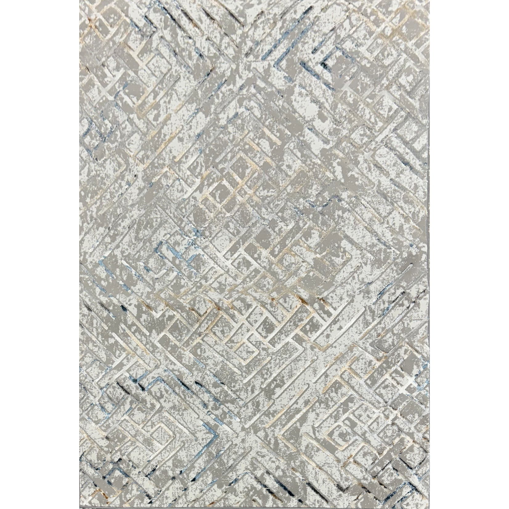 Antlanta Tapis de la collection Antlanta Tapis Géométrique Moderne - Bleu, Beige et Gris 04106A