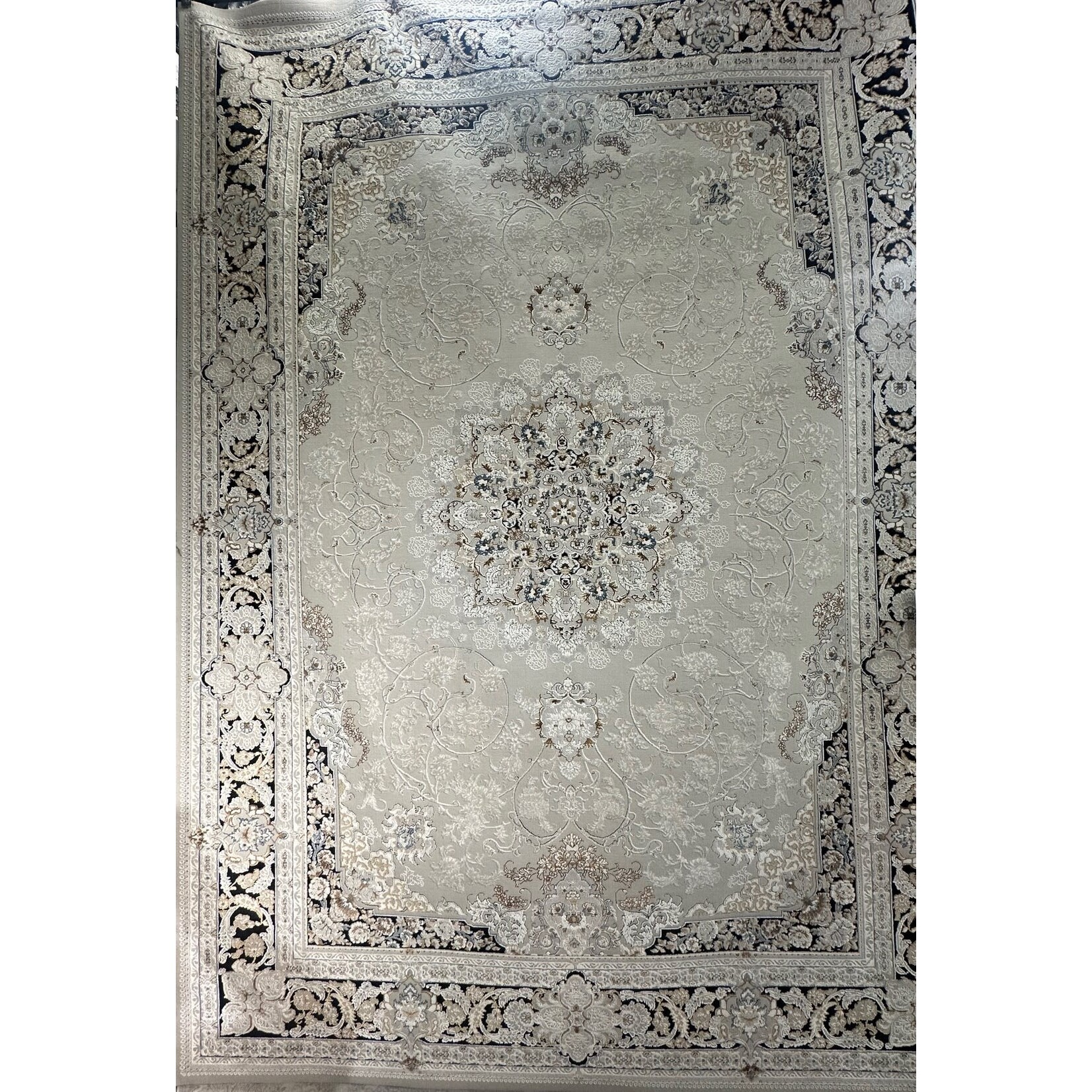 Taj Tapis de la collection Taj - Classique, Beige, Crème, Noir et Gris 1254A