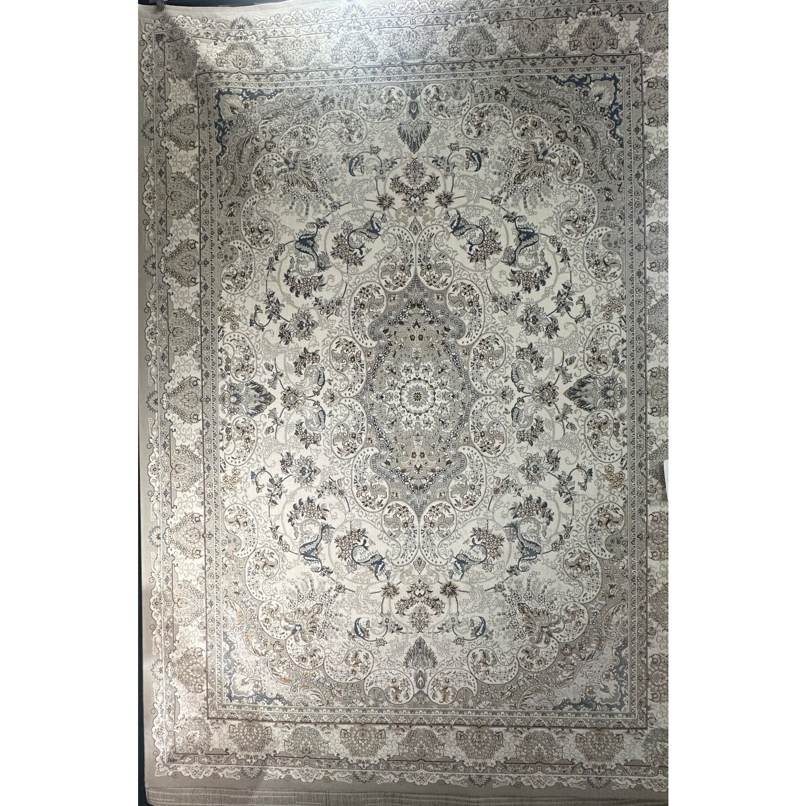 Taj Tapis de la collection Taj - Classique, Bleu, Blanc, Gris et Beige 1253B