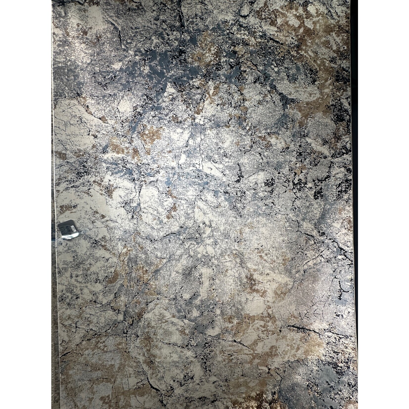 Taj Collection Modern Marble Design Area Rug - Blue, Grey, Beige & Black 1144C