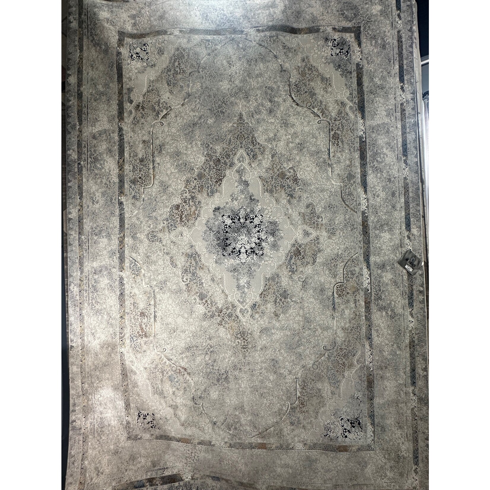 Monaco Lux Tapis de la collection Taj - Noir, Gris et Crème 9000A