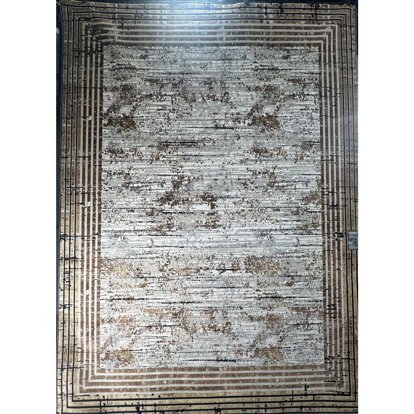Taj Tapis de la collection Taj - Bordé, Beige, Marron, Noir et Crème 8823A