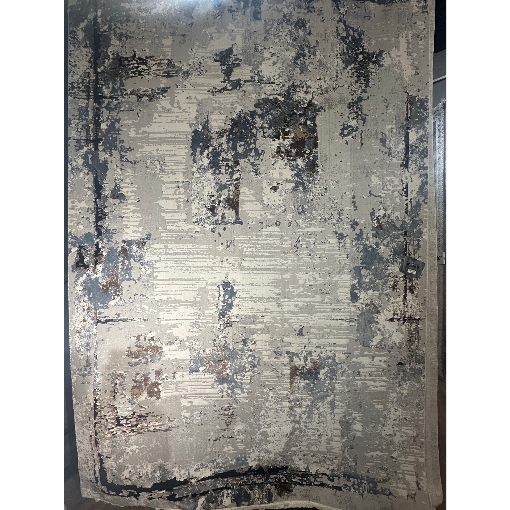 Taj Collection Modern Area Rug - 8805C, Blue, Grey, Cream, Beige Polyester