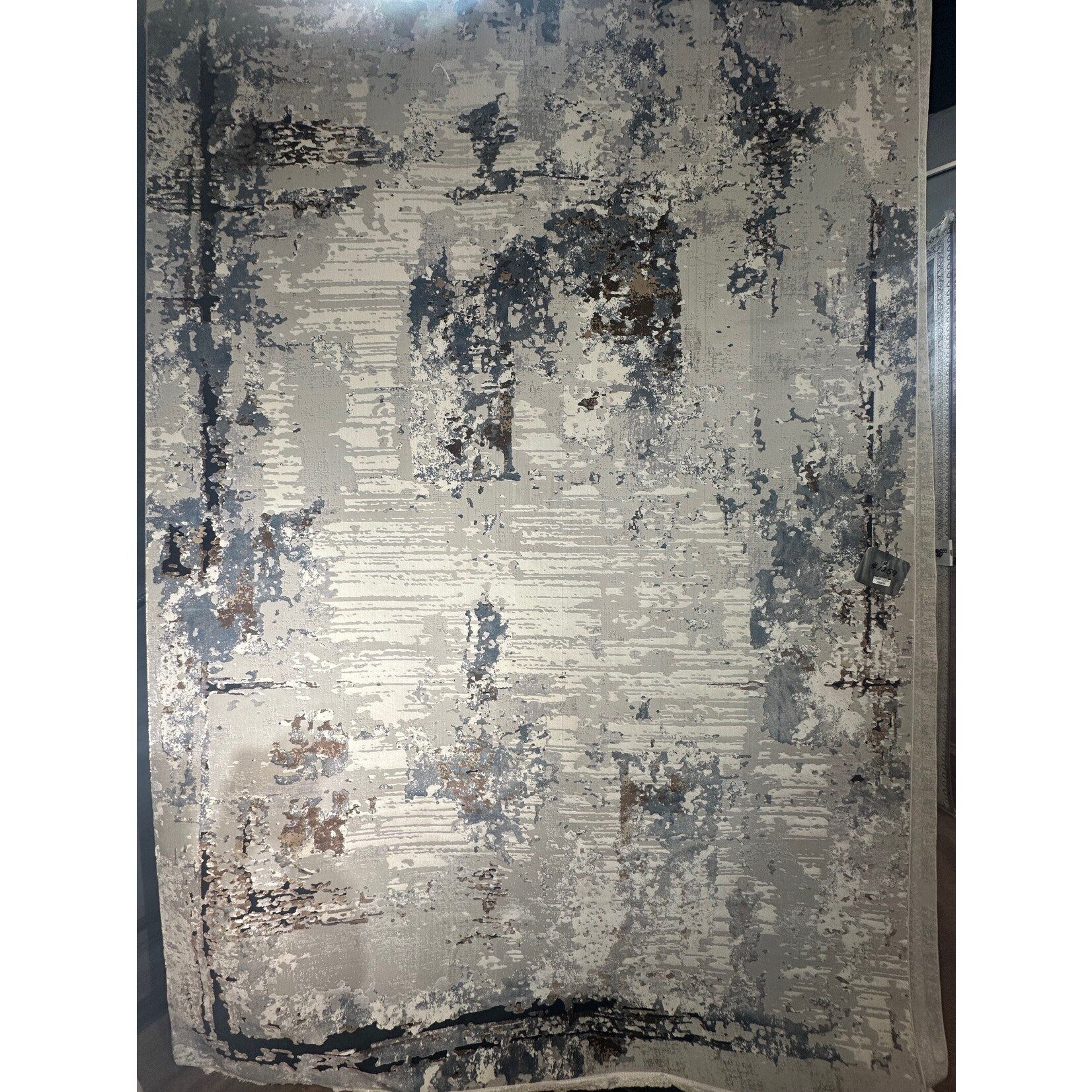Tapis de la collection Taj - Moderne 8805C, Bleu, Gris, Crème, Beige Polyester