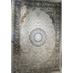 Isfehan Lux Tapis de la collection Taj - Classique 1139B, Beige, Marron, Crème, Gris Polyester