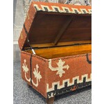 ZEN ZEN-613 Wooden Storage Bench Upholstered Wool & Jute L-W-H: 120-40-40 cm