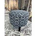 ZEN ZEN-661 Wooden Round Storage Stool Upholstered Cotton Print L-W-H: 40-40-40 cm