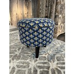 ZEN ZEN-662 Wooden Round Storage Stool Upholstered  Cotton Print L-W-H: 40-40-40 cm