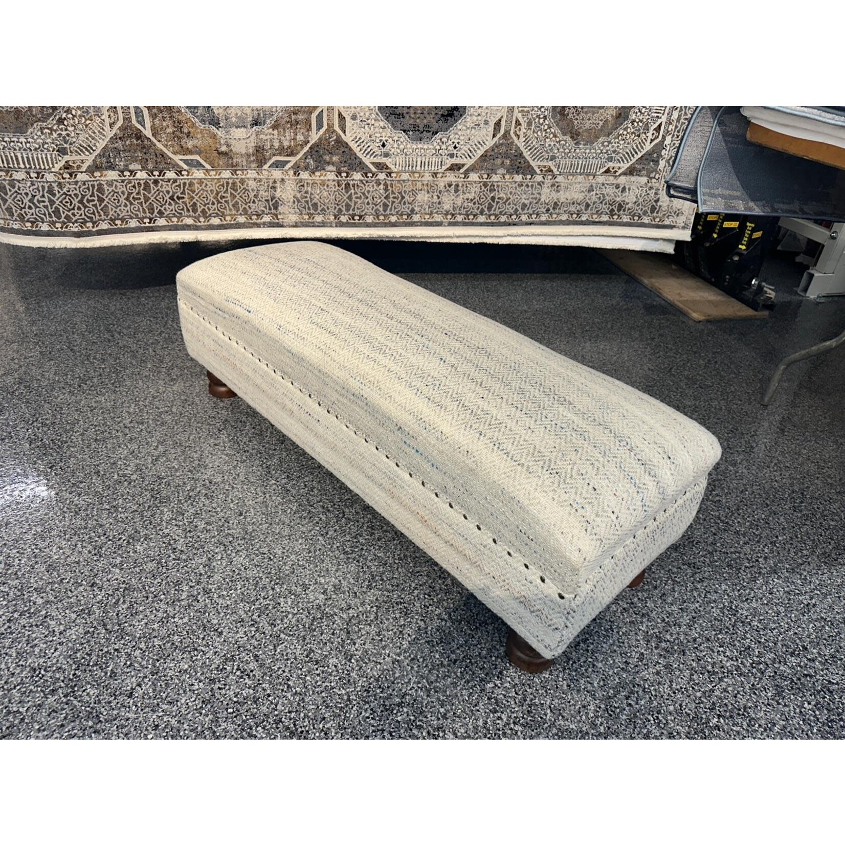 ZEN ZEN-969 Wooden Bench Upholstered Wool L-W-H: 120-40-40 cm