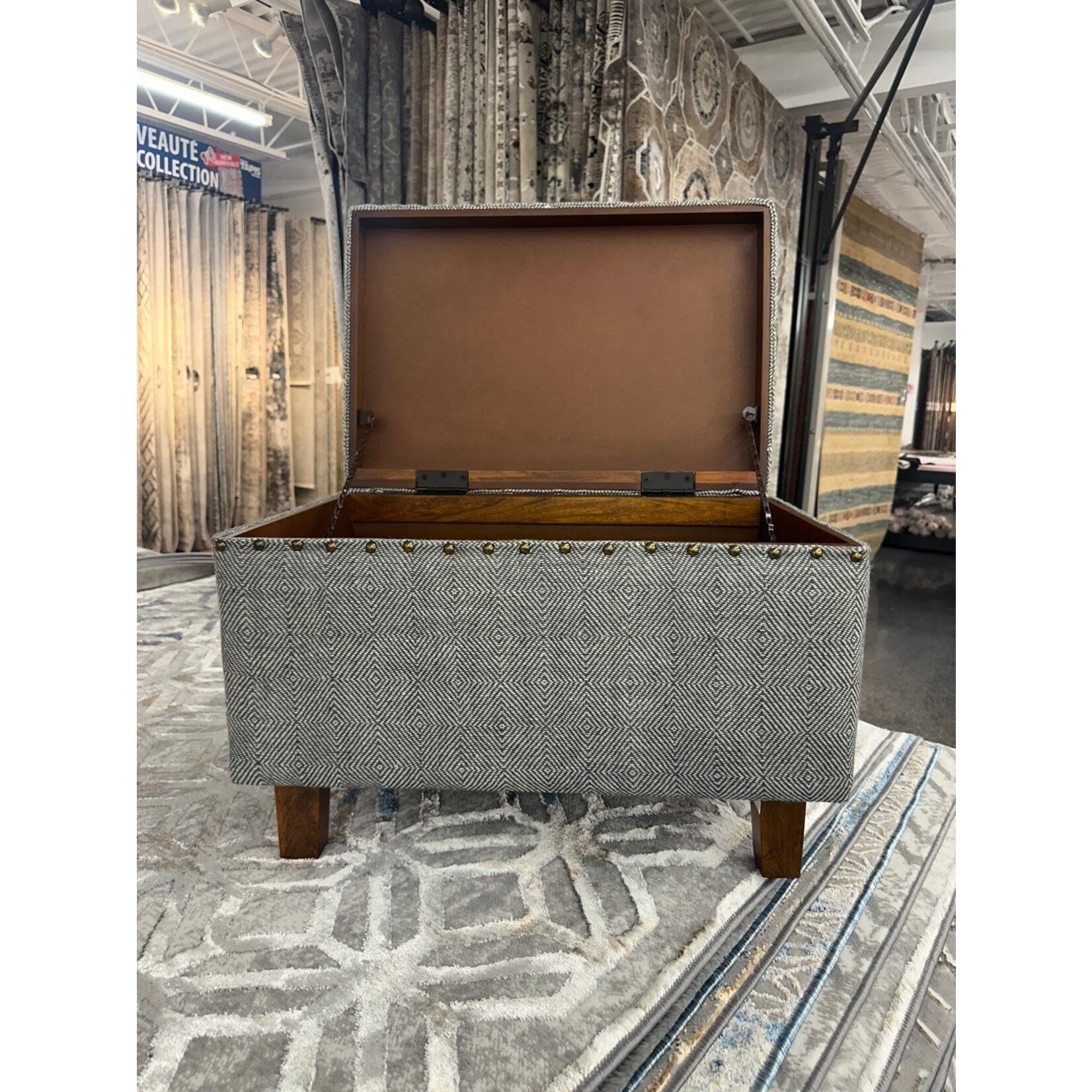 ZEN ZEN-3597 MDF Storage Stool Upholstered Wool L-W-H: 60-40-45 cm