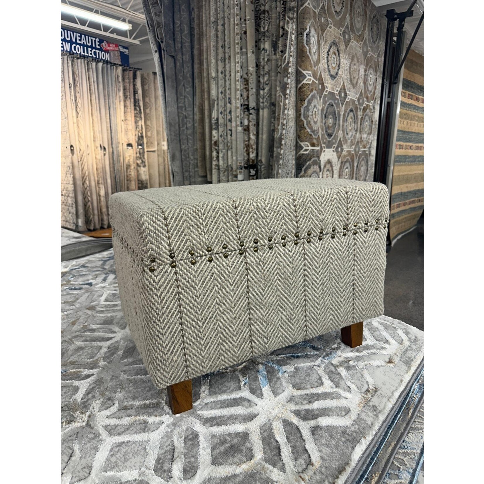 ZEN ZEN-3591 MDF Storage Stool Upholstered Wool L-W-H: 60-40-45 cm