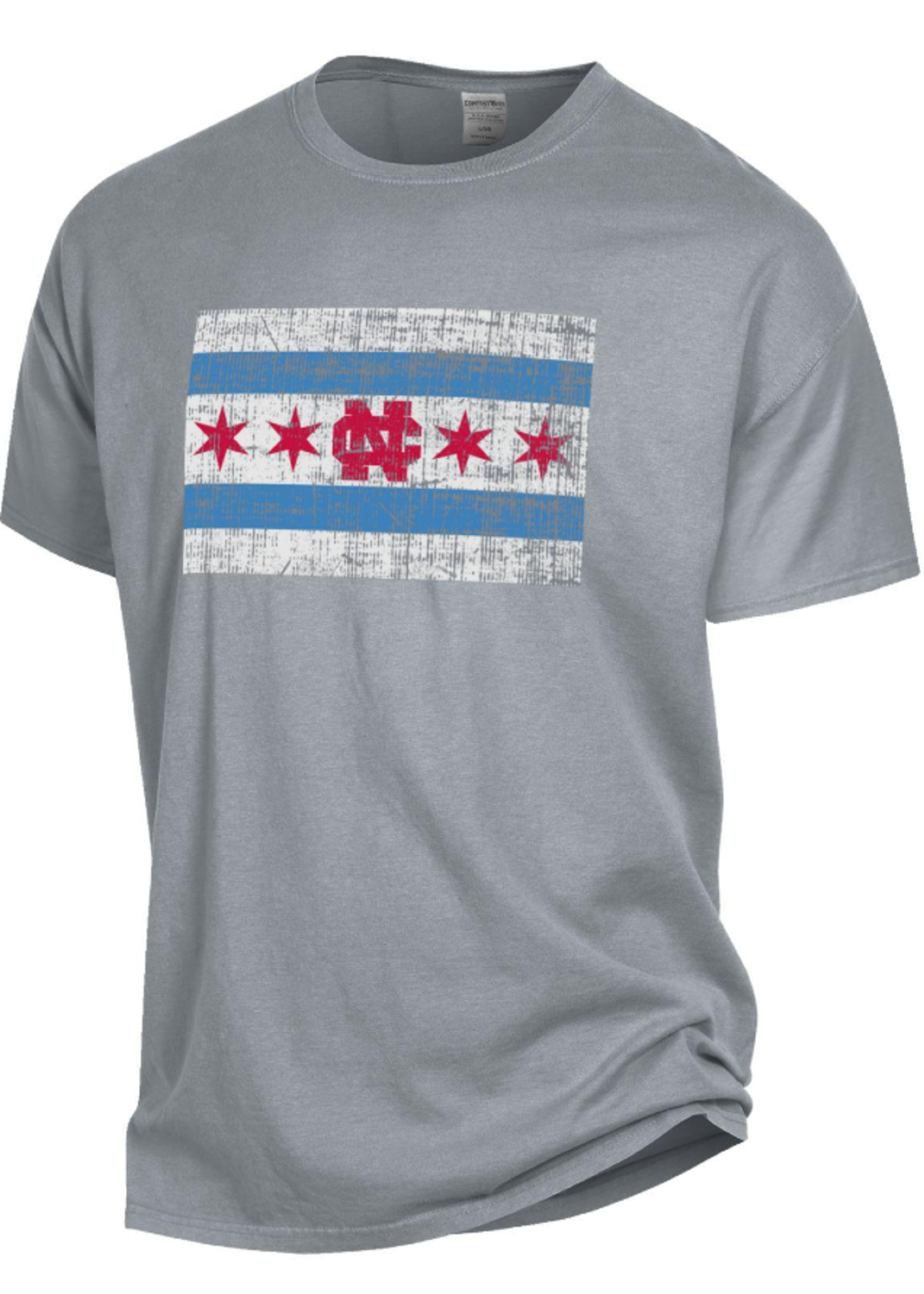 North Central College Chicago Flag Comfort Wash Short Sleeve Tee Shirt