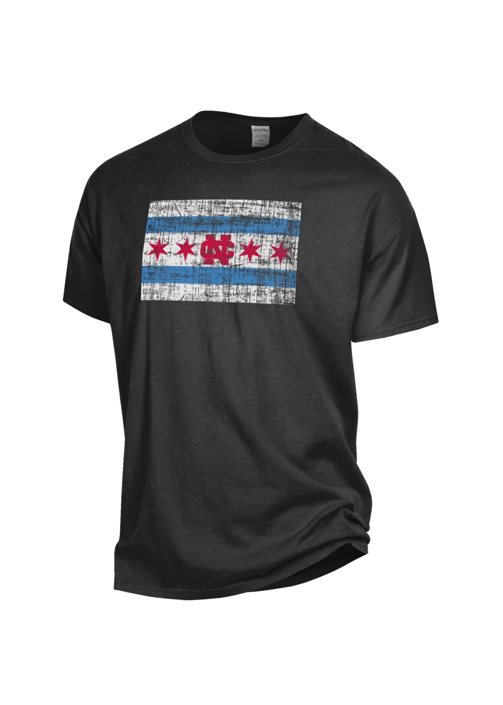 North Central College Chicago Flag Comfort Wash Short Sleeve Tee Shirt