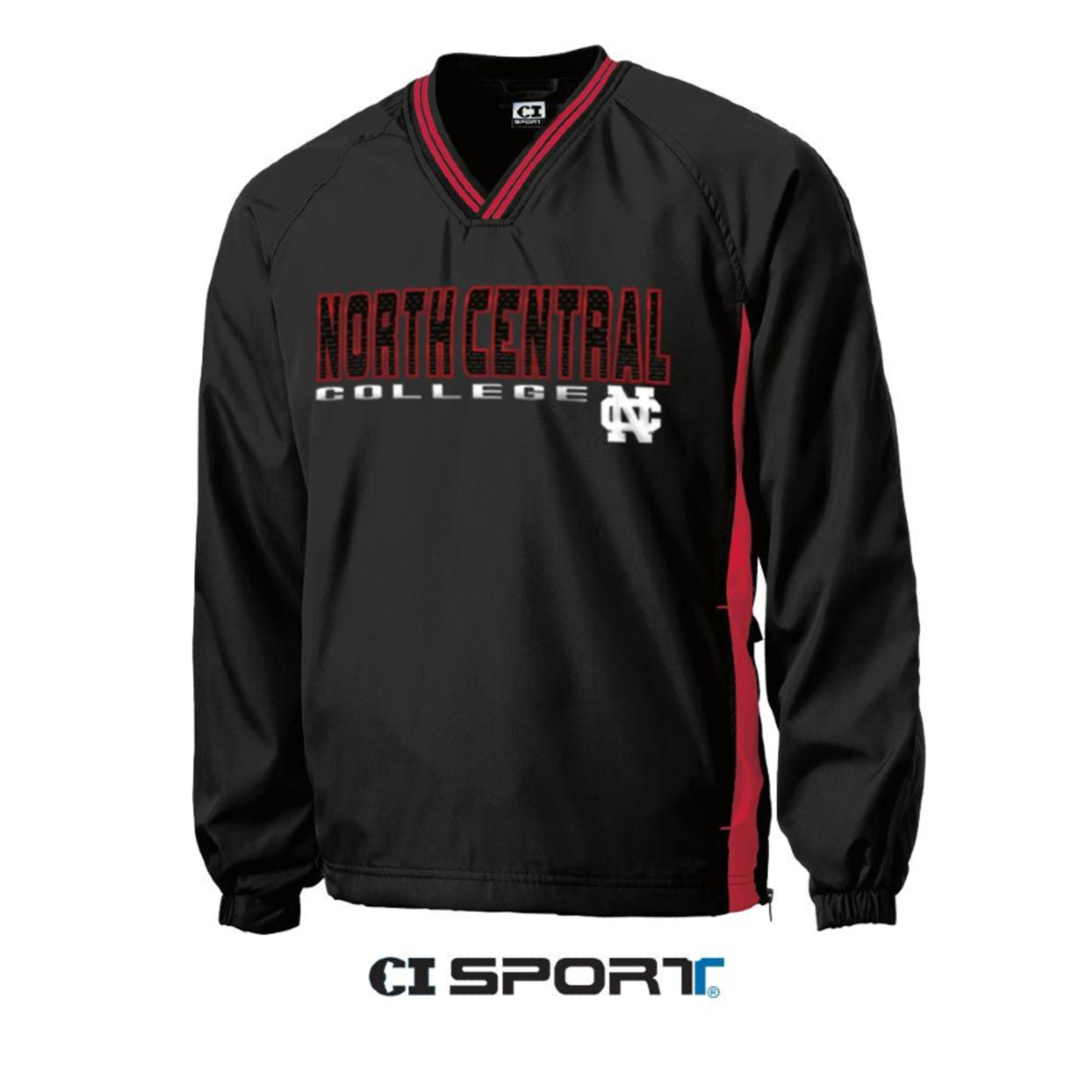 CI Sports North Central College Tipped Vneck Raglan Windshirt