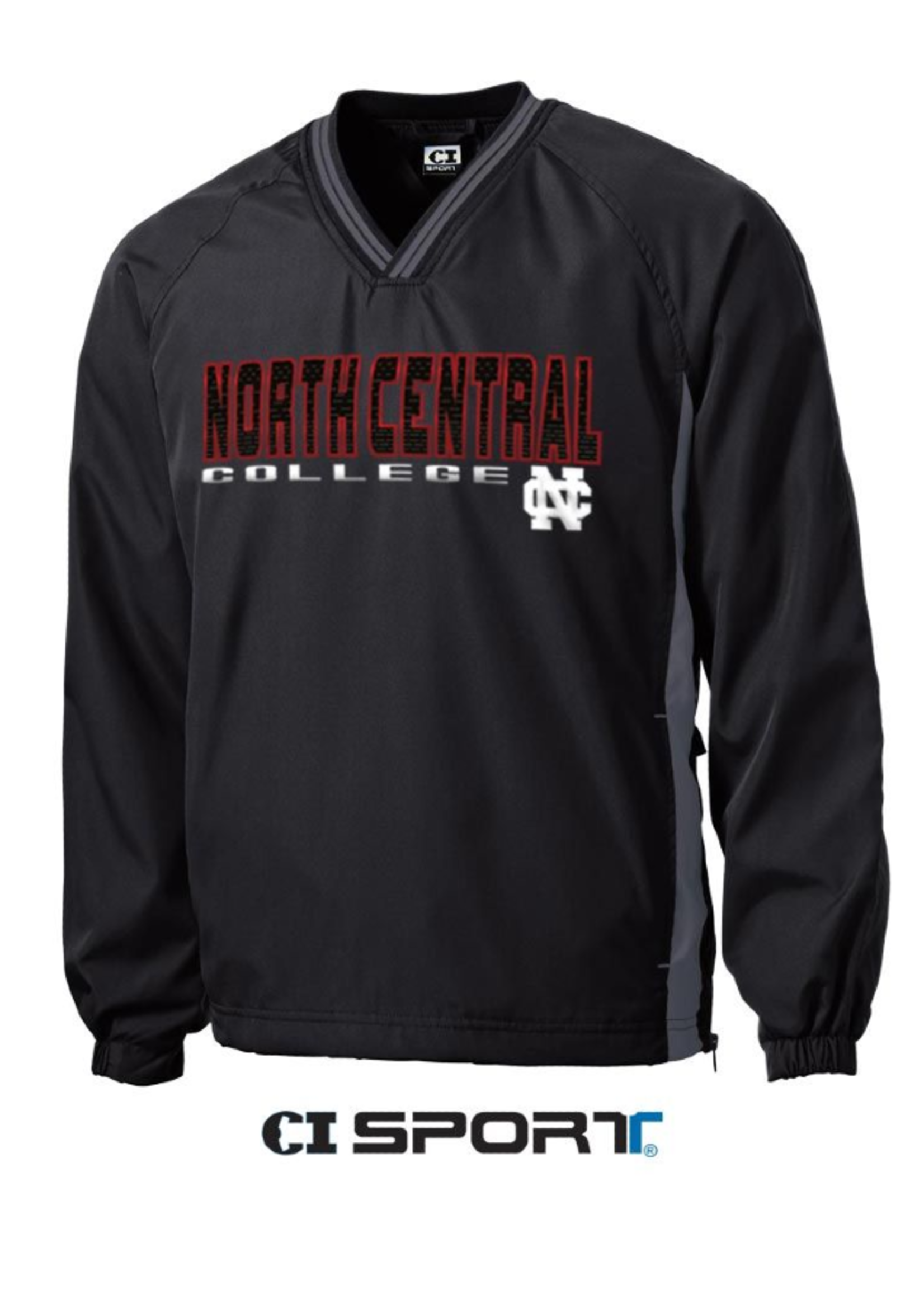 CI Sports North Central College Tipped Vneck Raglan Windshirt