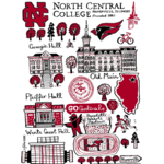 Julia Gash Julia Gash Design North Central College Tapestry blanket by Julia Gash