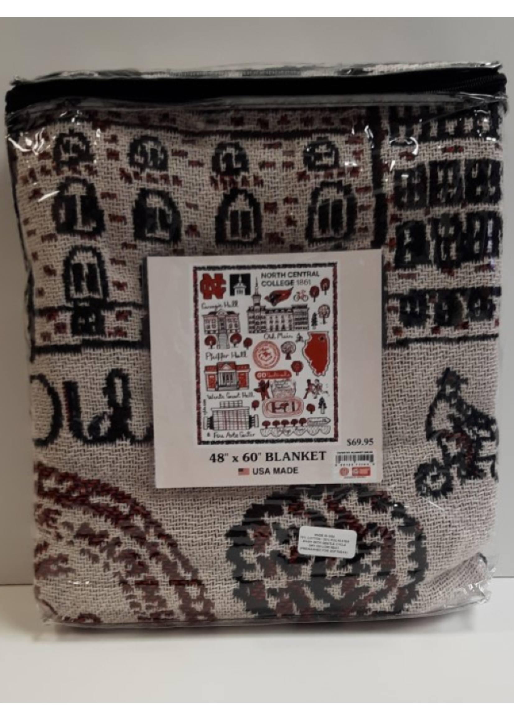 Julia Gash Julia Gash Design North Central College Tapestry blanket by Julia Gash