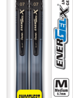 Pentel Pentel EnerGel -X Retractable Liquid Gel Pen Black .7mm 2PK