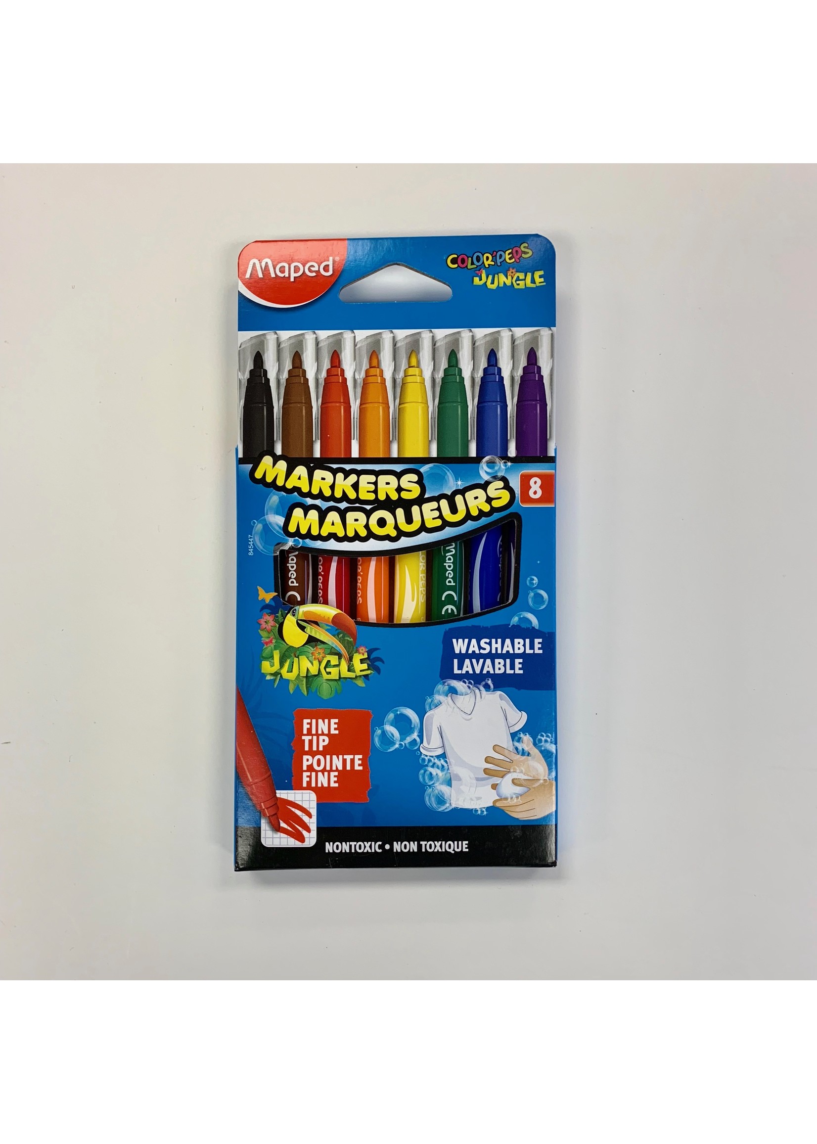 Maped Maped Color Peps Washable Markers(Asst)Fine 8pk Jungle