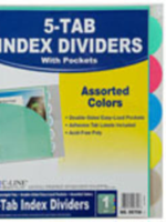 C-Line C-Line Poly Index Dividers Assorted 5 Tab