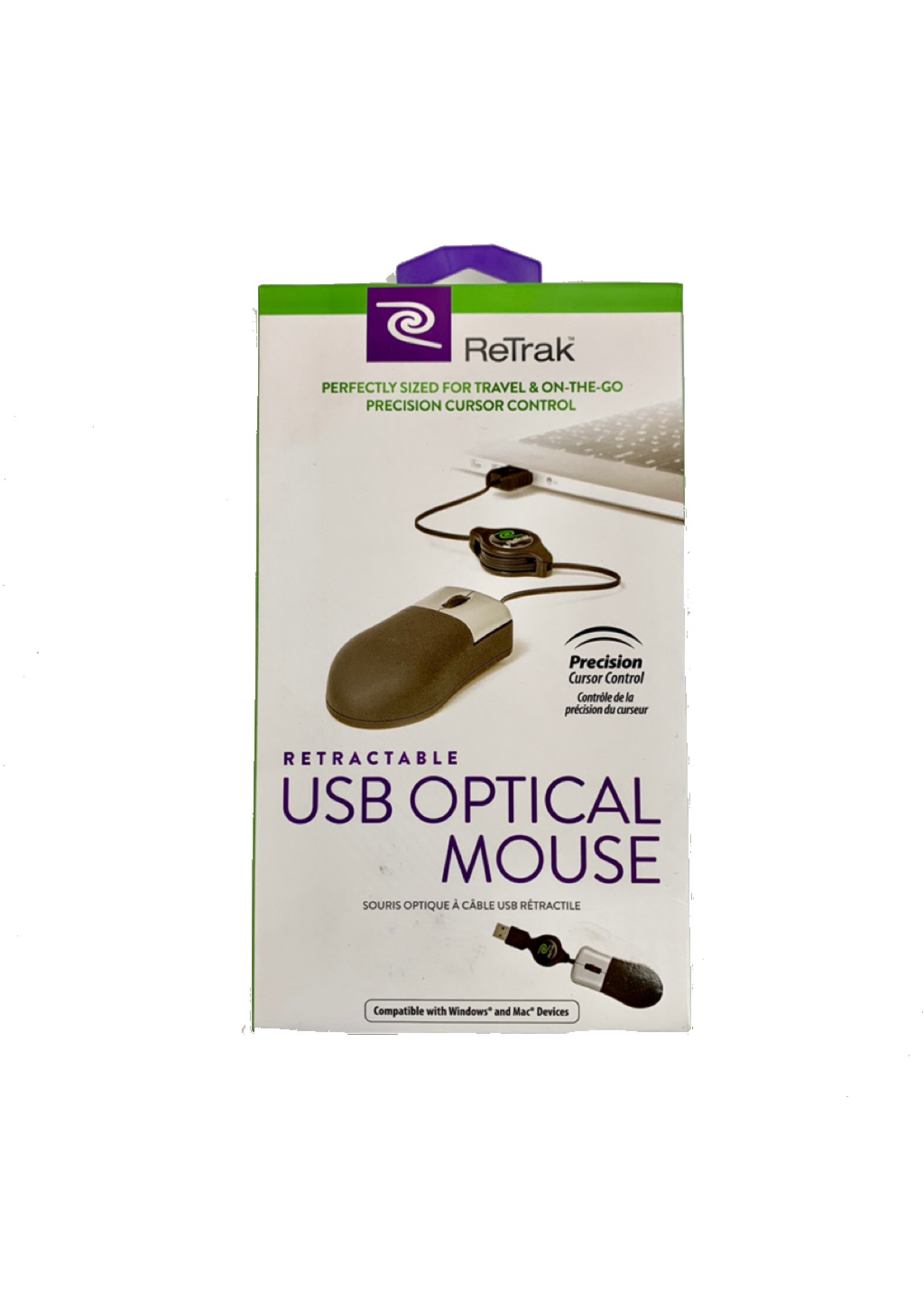 ReTrak Retractable Optical Mouse Black