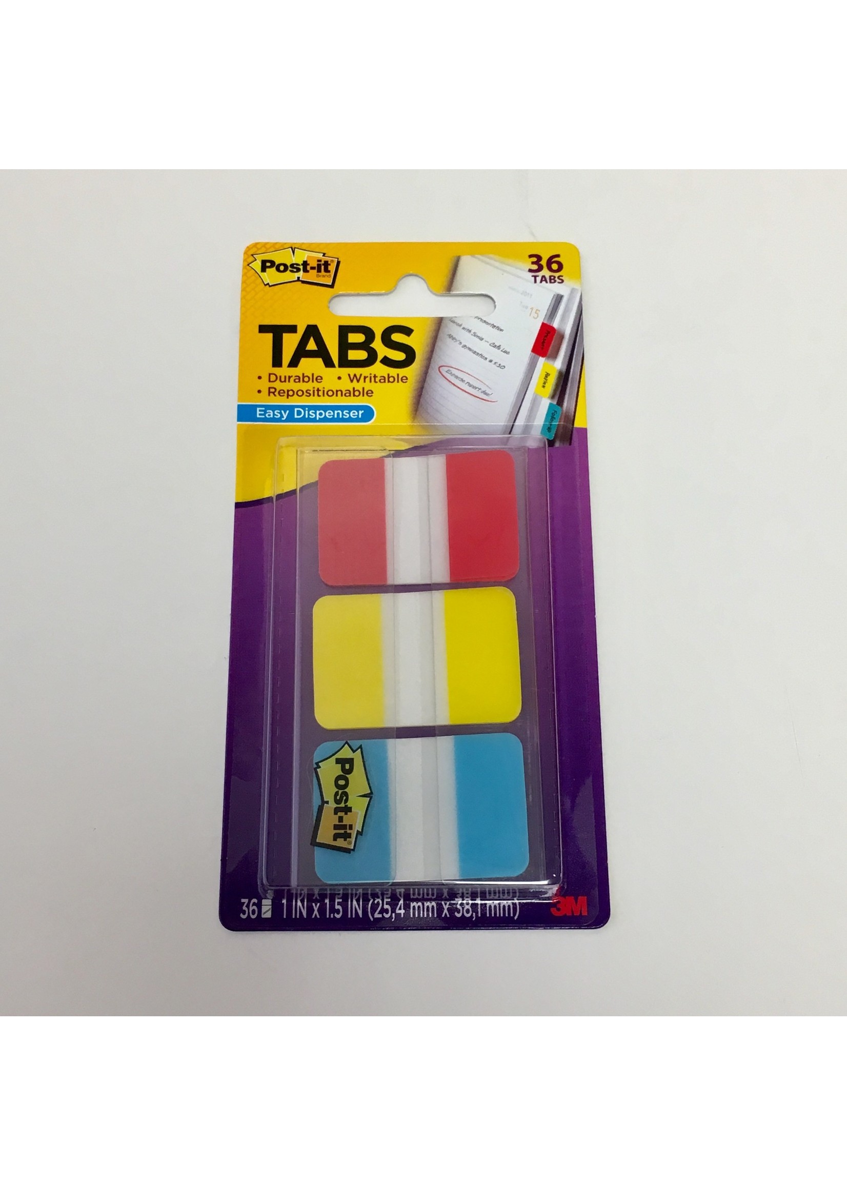 3M Post-It Durable Tabs Asst 1x1.5in 3Pk BP Primary