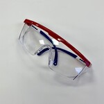 DR Instruments Wrap Around Safety Glasses Red/White/Blue Adjustable