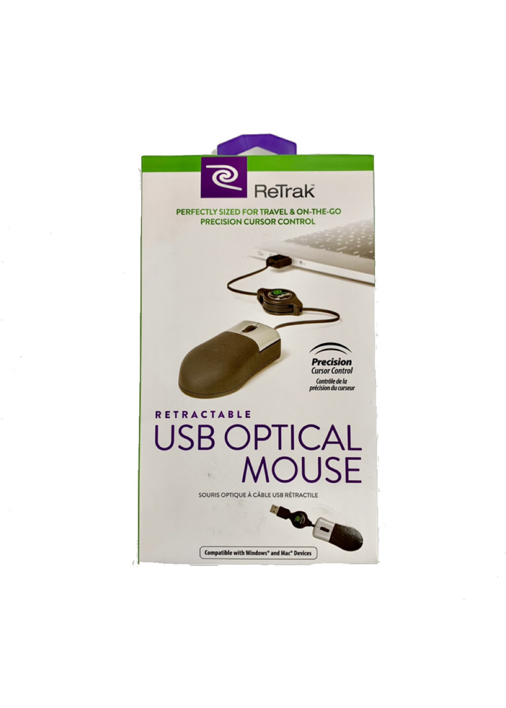 ReTrak Retractable Optical Mouse Black
