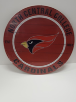 KH Sports Fan Red North Central College Weathered Circle Classic Sign made