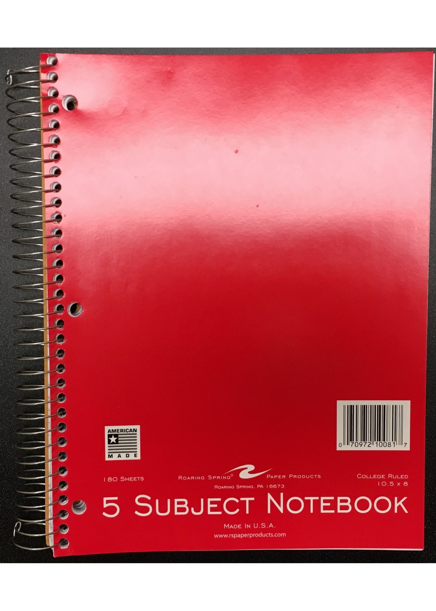Roaring Spring Roaring Spring 5 Subject Notebook Paper Cover , Asst Colors