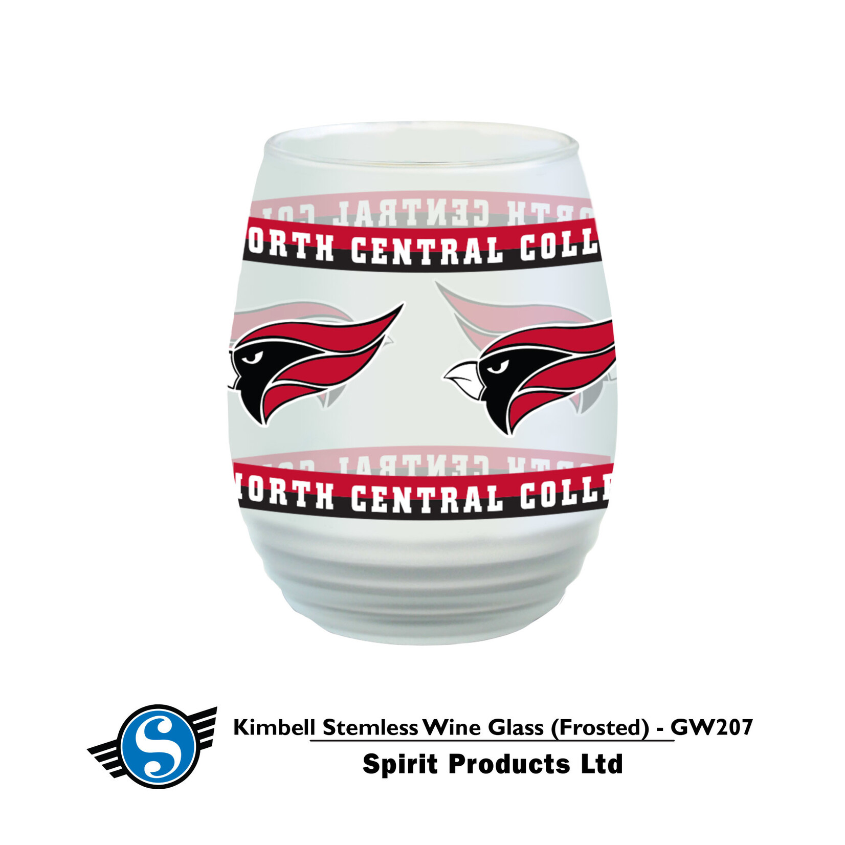 Spirit Products North Central College Kimbell Stemless Wine Glass
