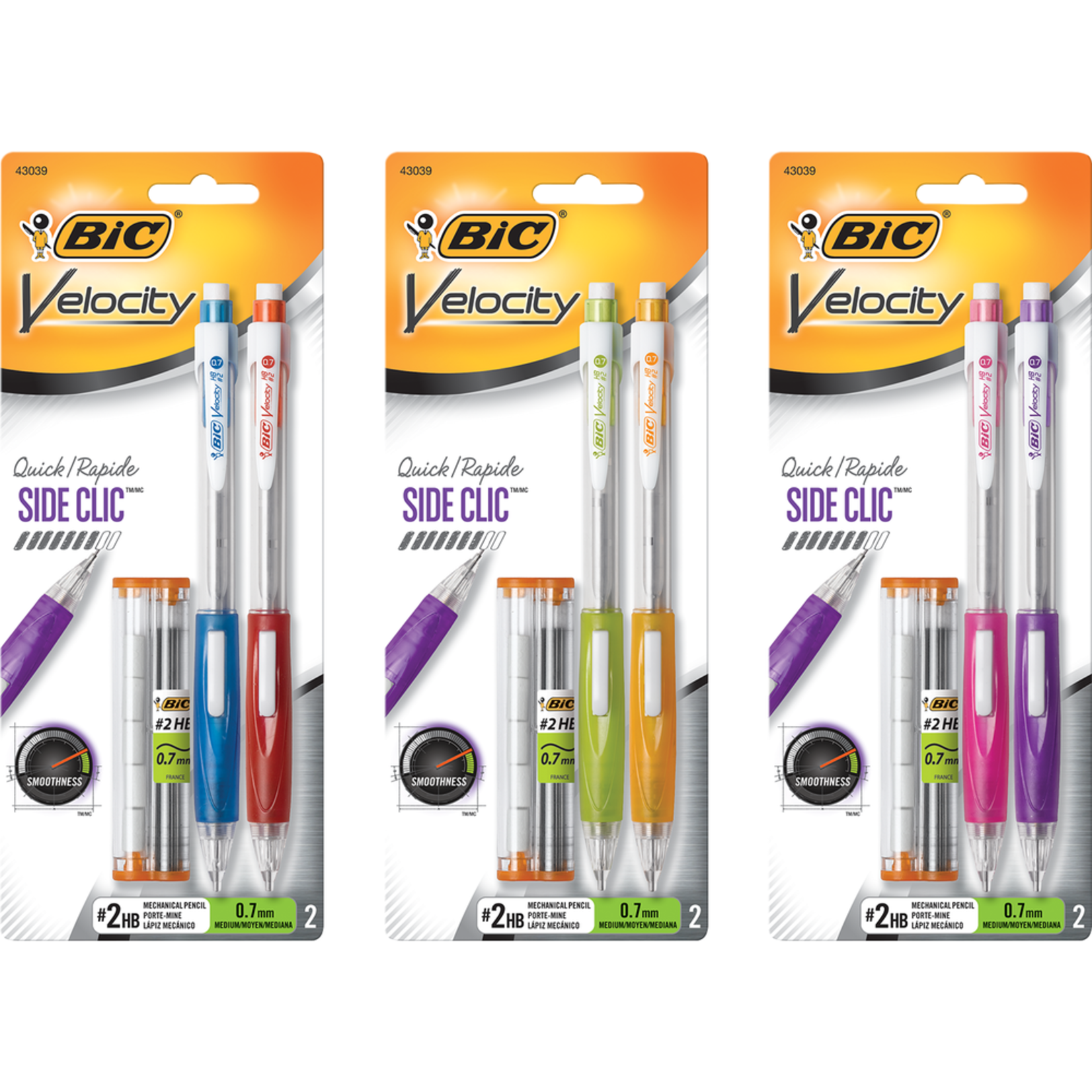 BIC BIC Velocity Side Clic Mechanical Pencil .7mm 2pk
