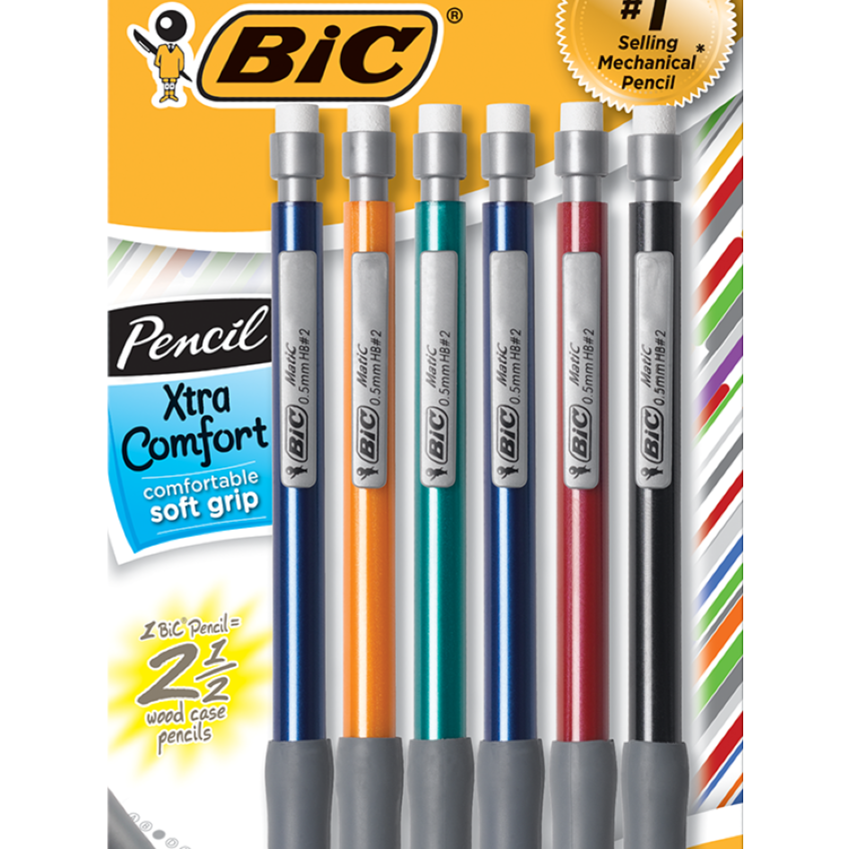 BIC Bic Mechanical Pencil Gel Soft Grip 6pk 0.5mm
