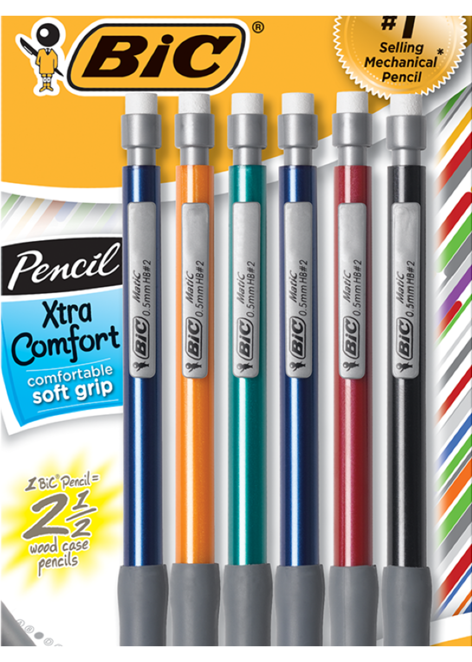 BIC Bic Mechanical Pencil Gel Soft Grip 6pk 0.5mm