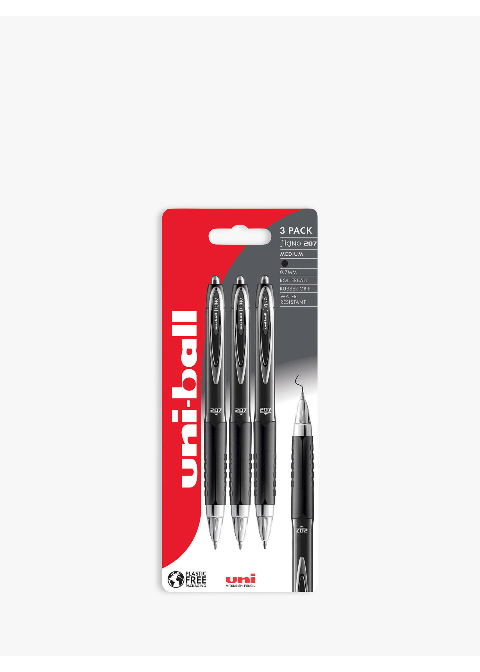 Uni-ball Uni-ball 207 Retractable Gel Pen .7mm 3Pk