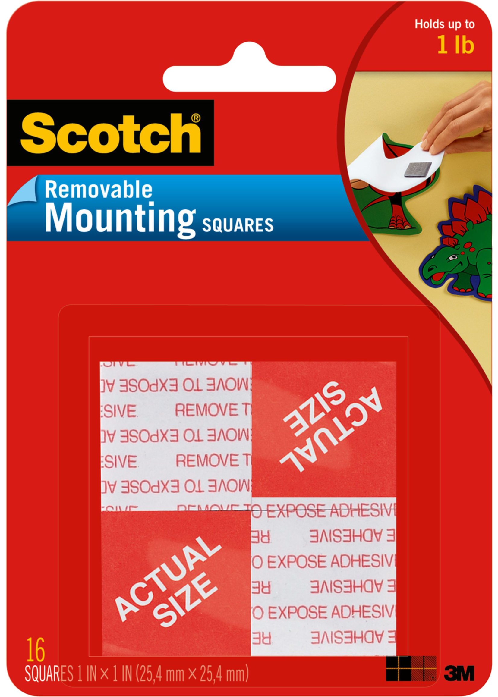 Scotch Removable Mounting Squares 16pk - North Central College Campus Store